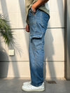 Loose Fit Cargo Pant Mid Blue 0013